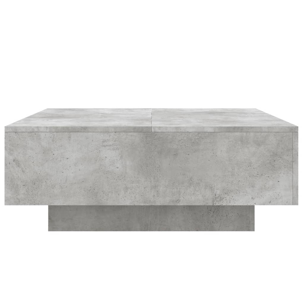 vidaXL Stolik kawowy z podświetleniem LED, szarość betonu, 80x80x31 cm