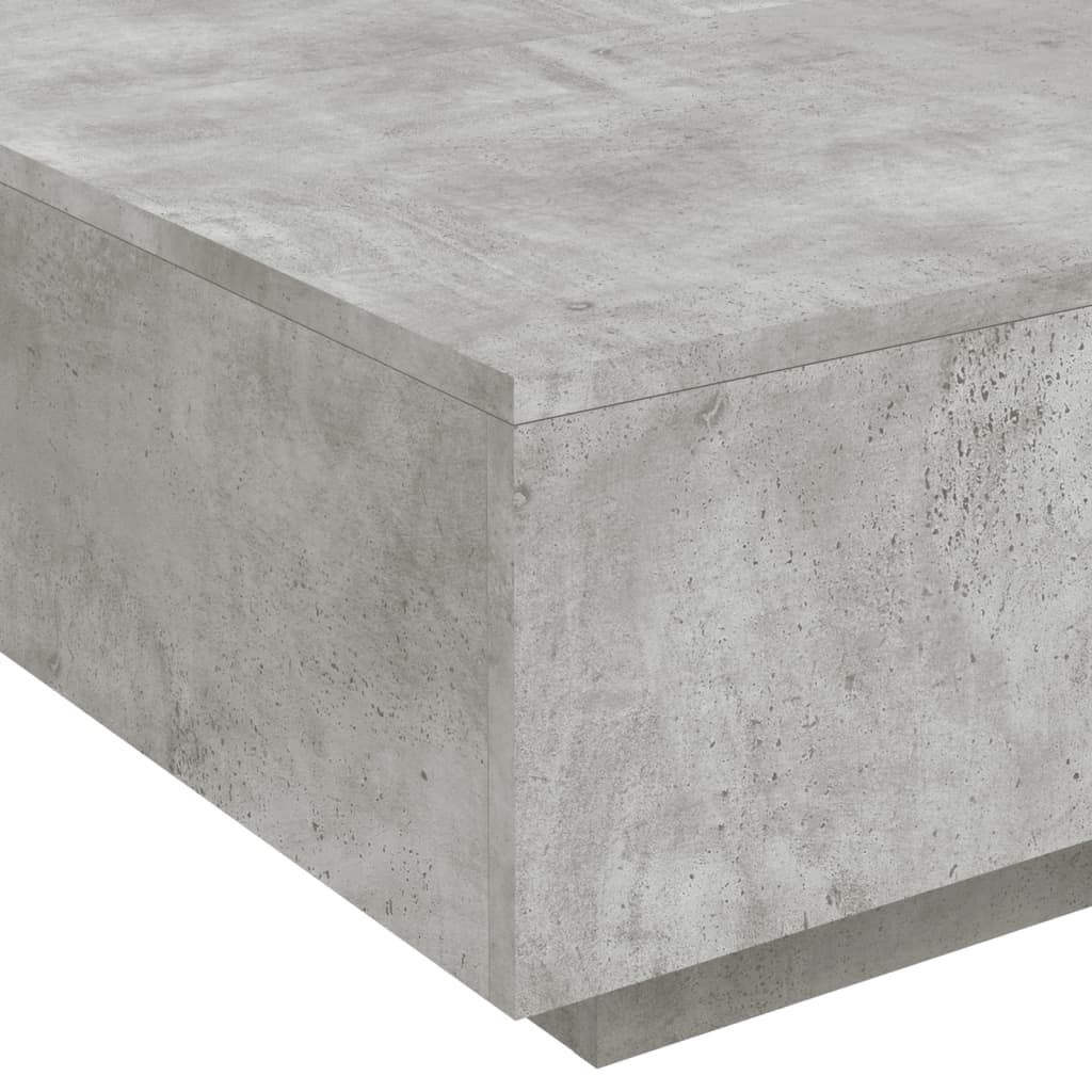 vidaXL Stolik kawowy z podświetleniem LED, szarość betonu, 80x80x31 cm