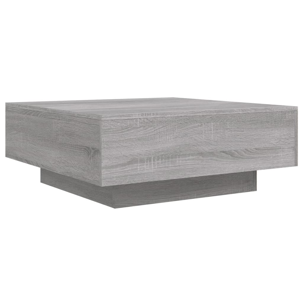 vidaXL Stolik kawowy z LED, szary dąb sonoma, 80x80x31 cm