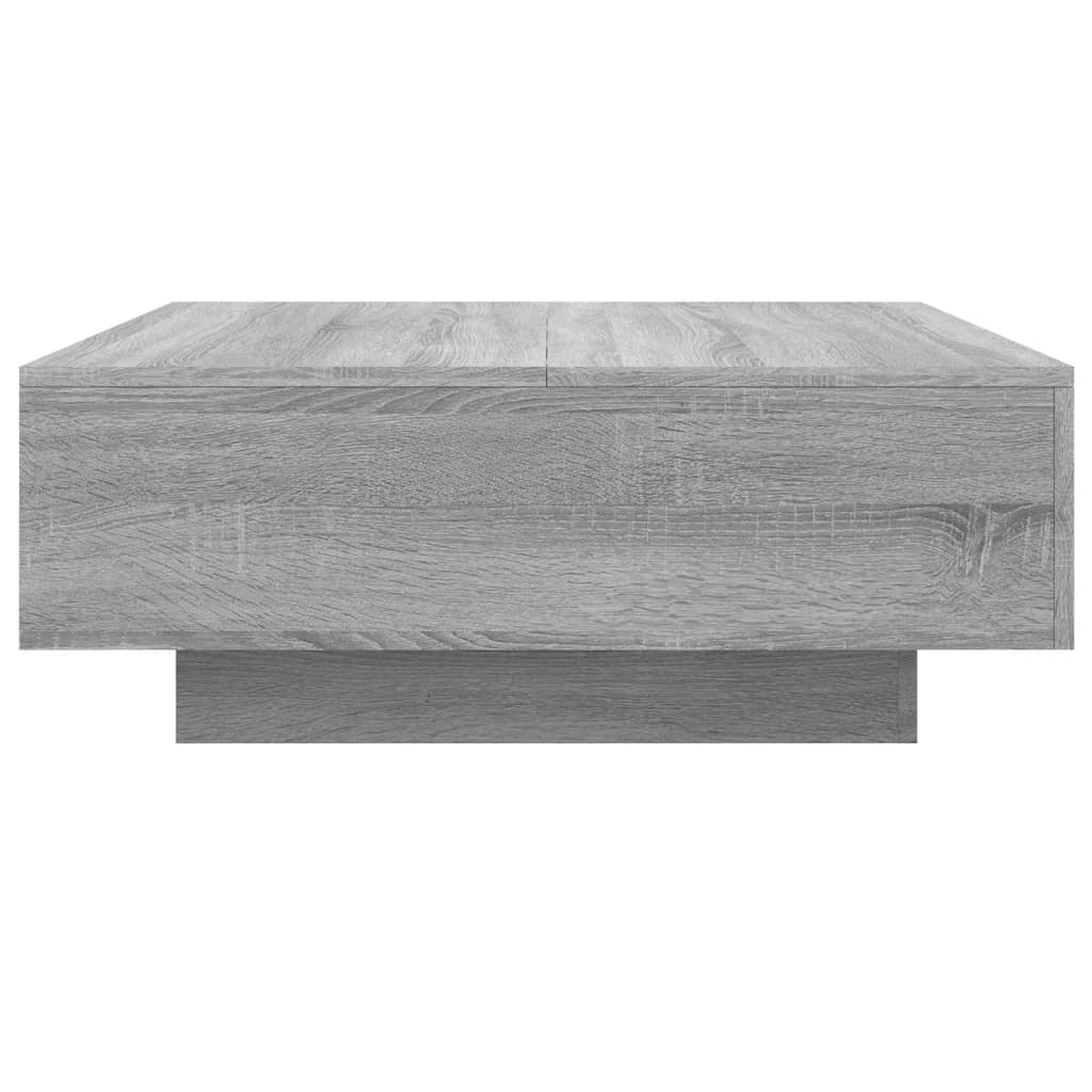 vidaXL Stolik kawowy z LED, szary dąb sonoma, 80x80x31 cm