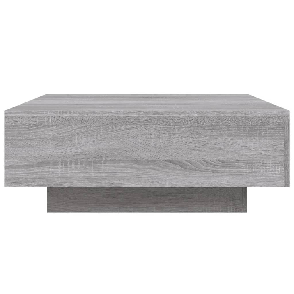 vidaXL Stolik kawowy z LED, szary dąb sonoma, 80x80x31 cm