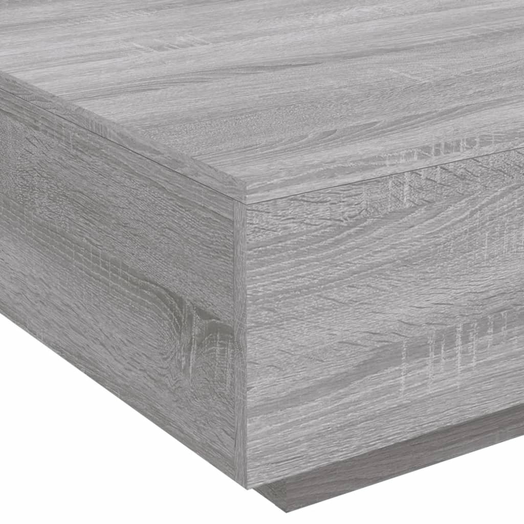 vidaXL Stolik kawowy z LED, szary dąb sonoma, 80x80x31 cm