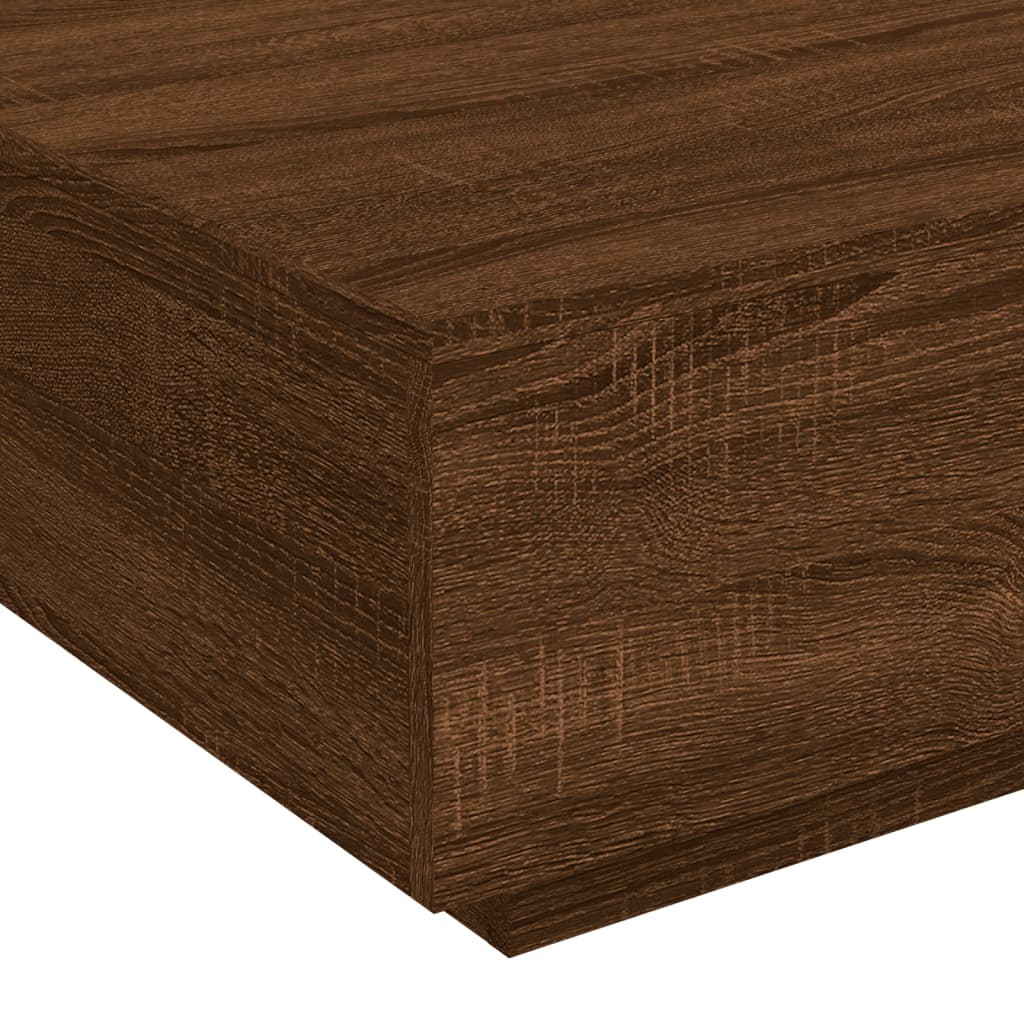 vidaXL Stolik kawowy z podświetleniem LED, brązowy dąb, 80x80x31 cm