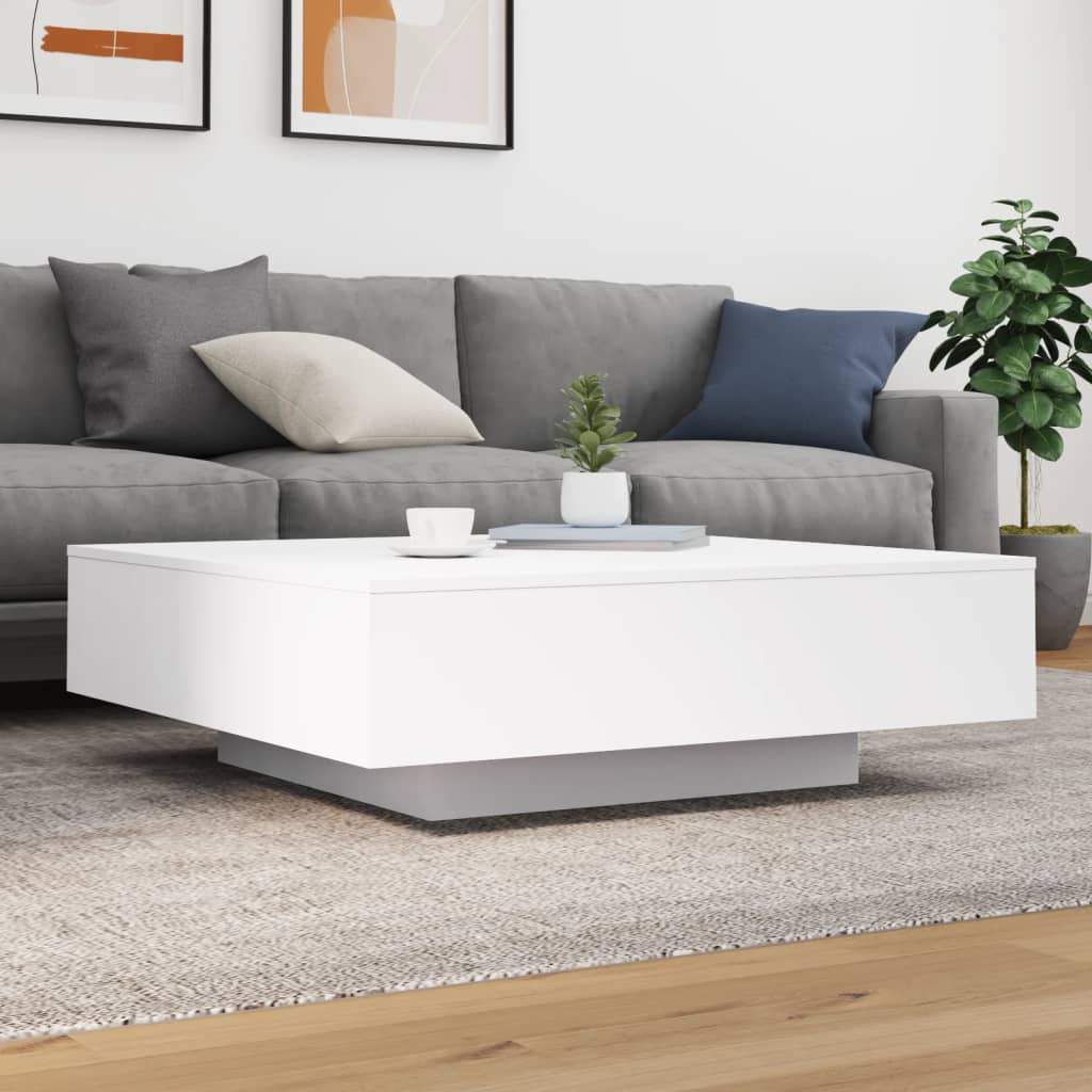 vidaXL Stolik kawowy, biały, 100x100x31 cm, materiał drewnopochodny