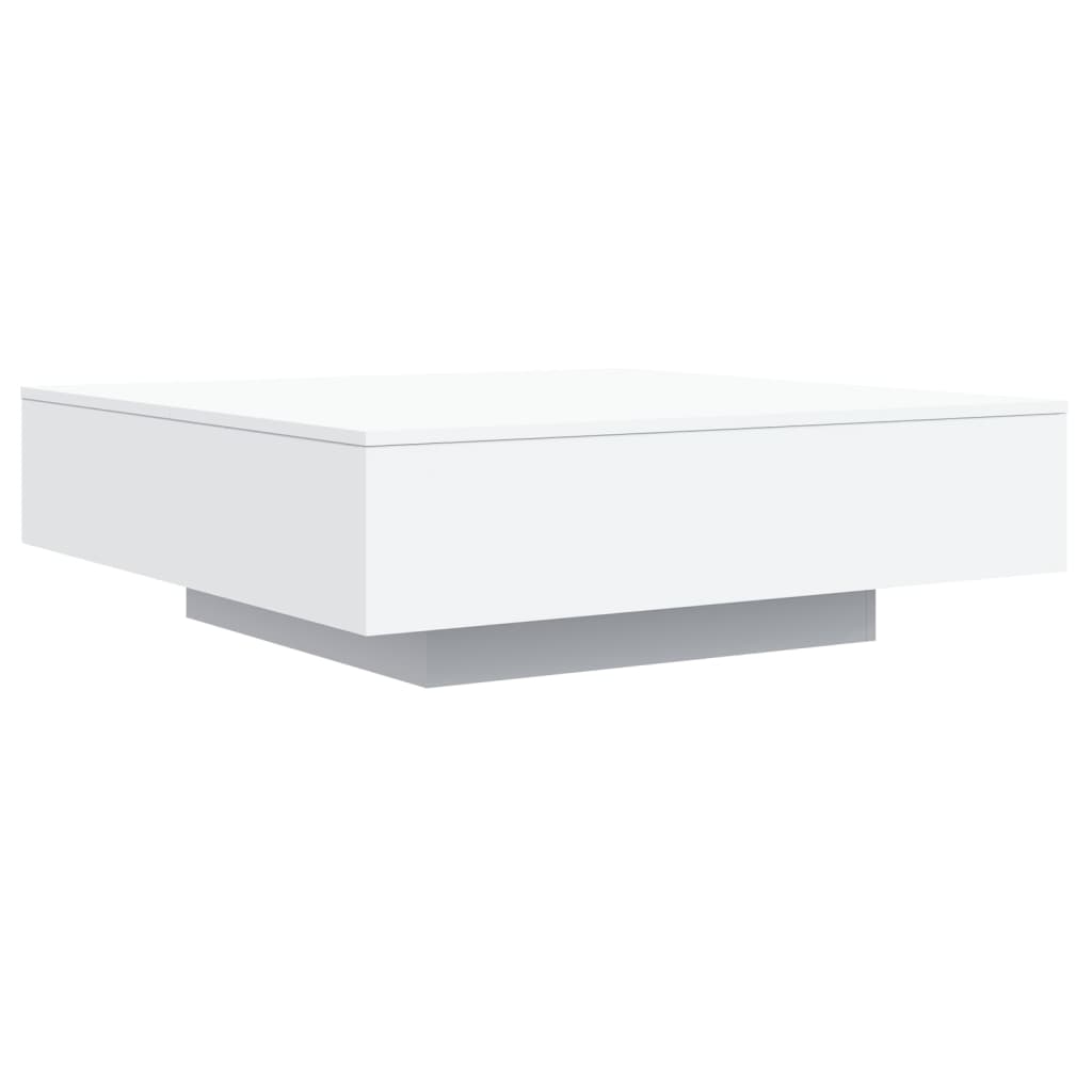 vidaXL Stolik kawowy z oświetleniem LED, biały, 100x100x31 cm