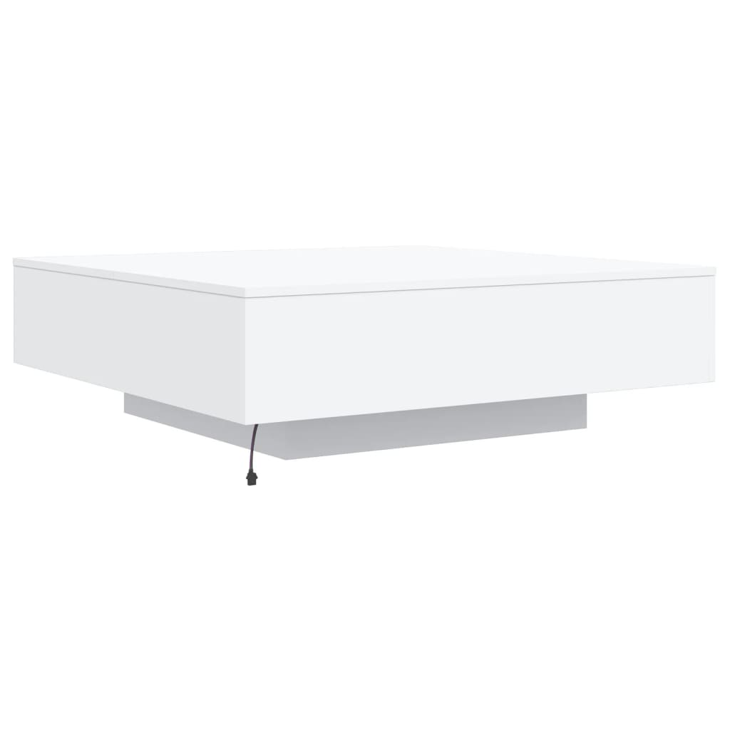 vidaXL Stolik kawowy z oświetleniem LED, biały, 100x100x31 cm