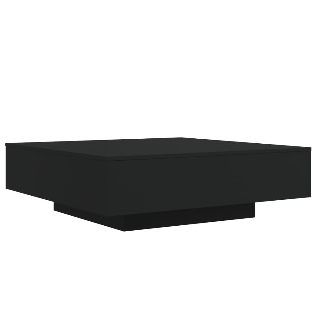 vidaXL Stolik kawowy z oświetleniem LED, czarny, 100x100x31 cm