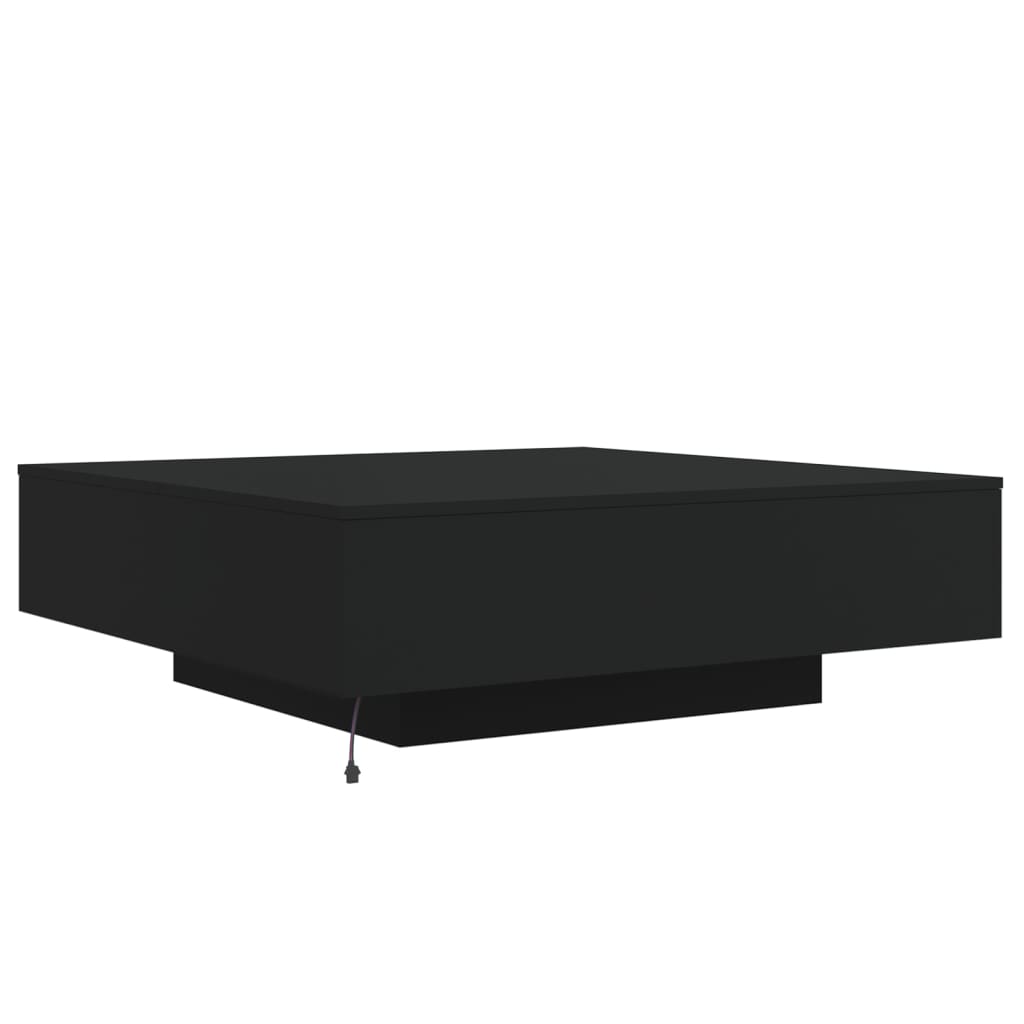 vidaXL Stolik kawowy z oświetleniem LED, czarny, 100x100x31 cm