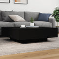 vidaXL Stolik kawowy z oświetleniem LED, czarny, 100x100x31 cm