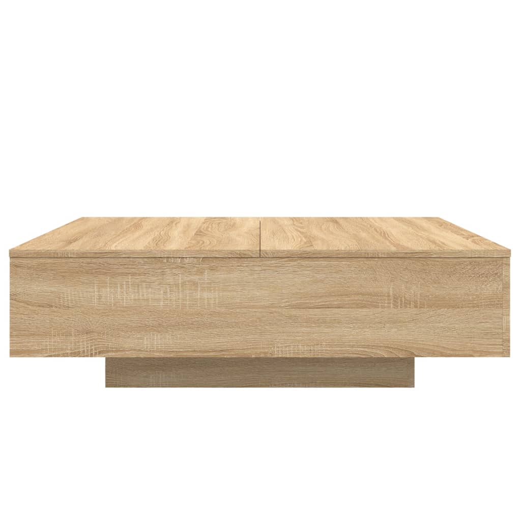 vidaXL Stolik kawowy z podświetleniem LED, dąb sonoma, 100x100x31 cm