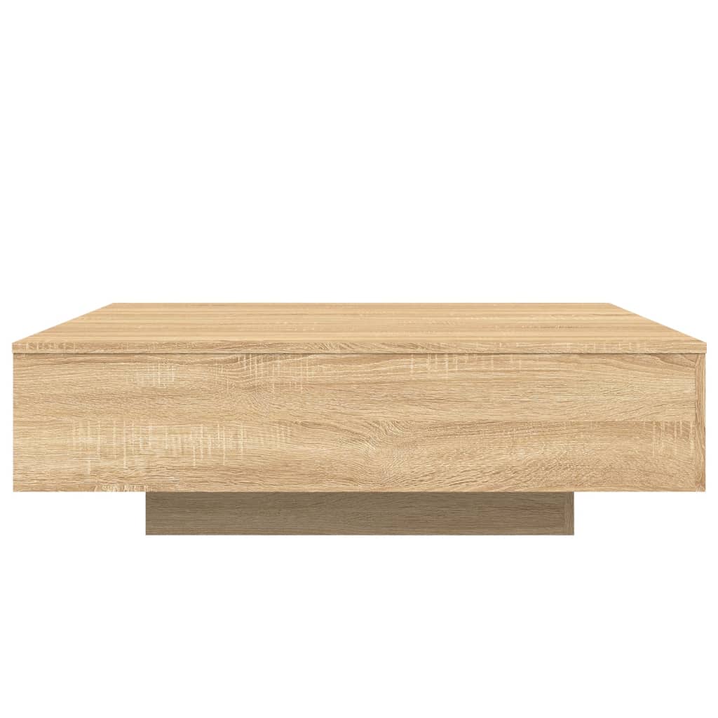 vidaXL Stolik kawowy z podświetleniem LED, dąb sonoma, 100x100x31 cm