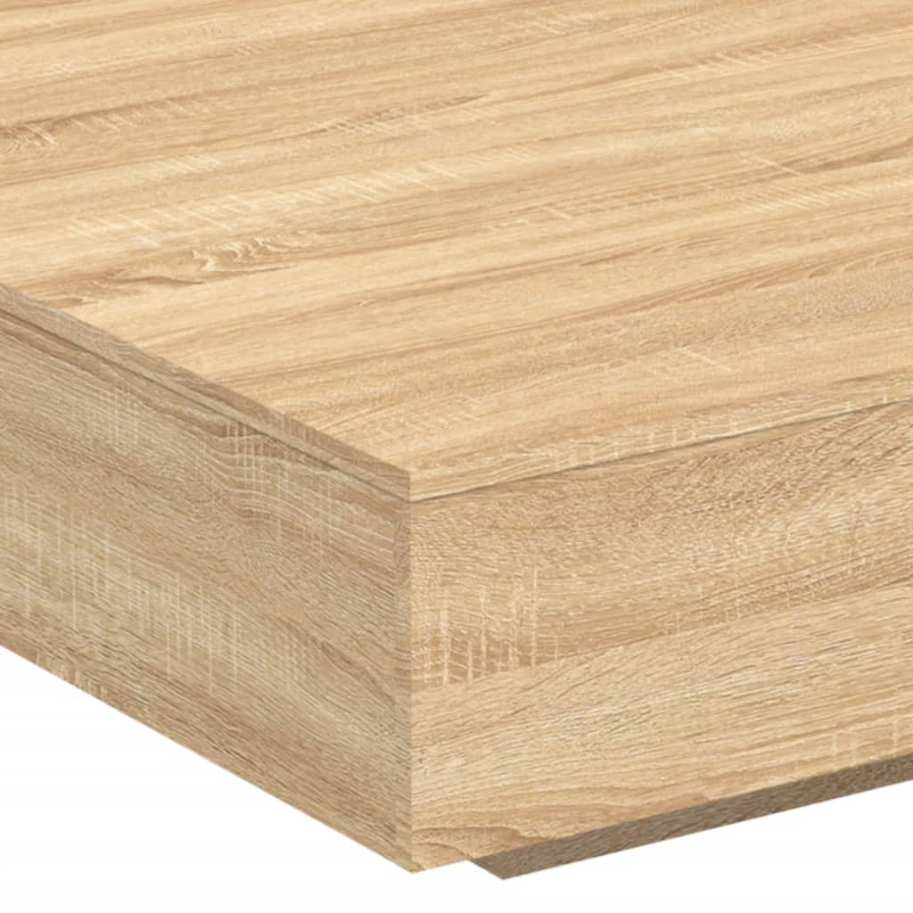 vidaXL Stolik kawowy z podświetleniem LED, dąb sonoma, 100x100x31 cm