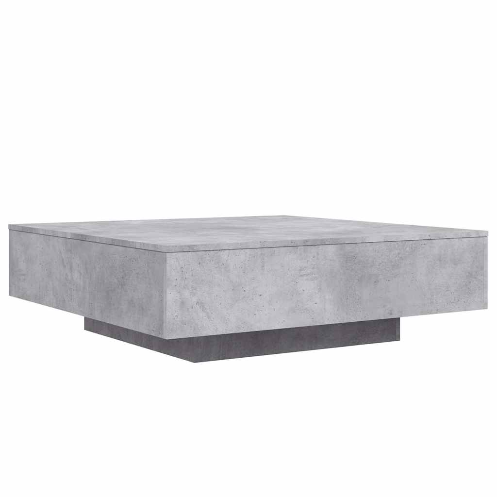 vidaXL Stolik kawowy z oświetleniem LED, szarość betonu, 100x100x31 cm