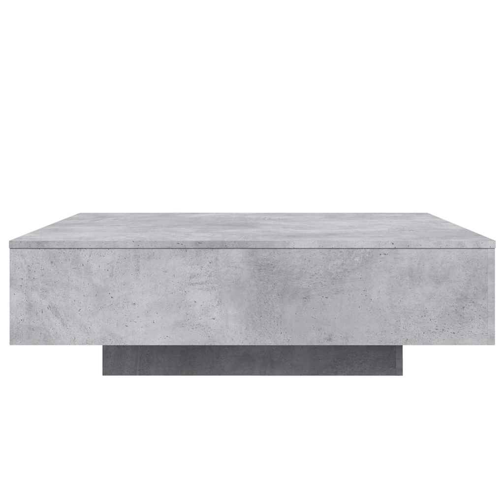 vidaXL Stolik kawowy z oświetleniem LED, szarość betonu, 100x100x31 cm