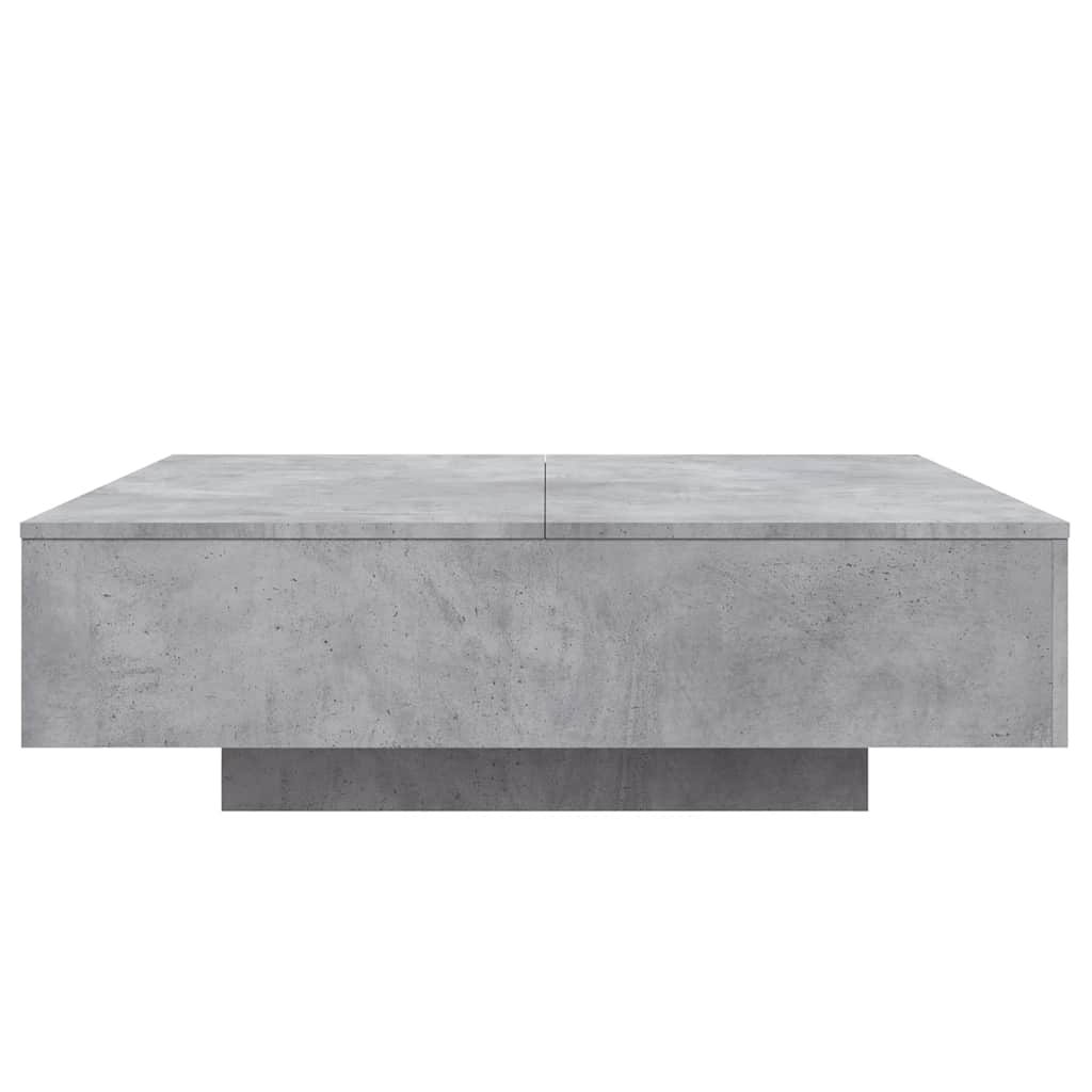 vidaXL Stolik kawowy z oświetleniem LED, szarość betonu, 100x100x31 cm