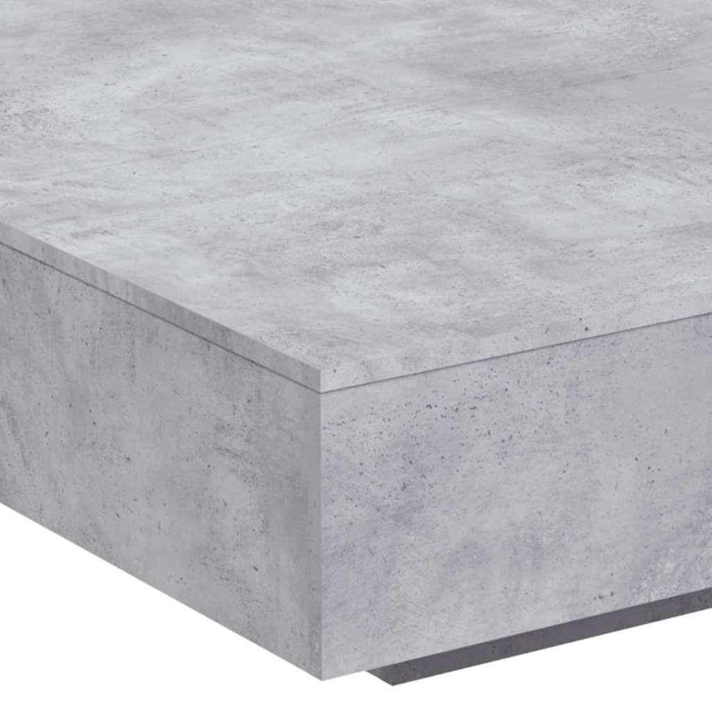 vidaXL Stolik kawowy z oświetleniem LED, szarość betonu, 100x100x31 cm