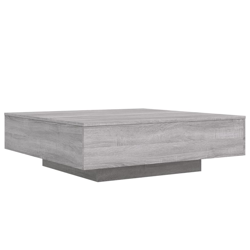 vidaXL Stolik kawowy z oświetleniem LED, szary dąb sonoma, 100x100x31 cm
