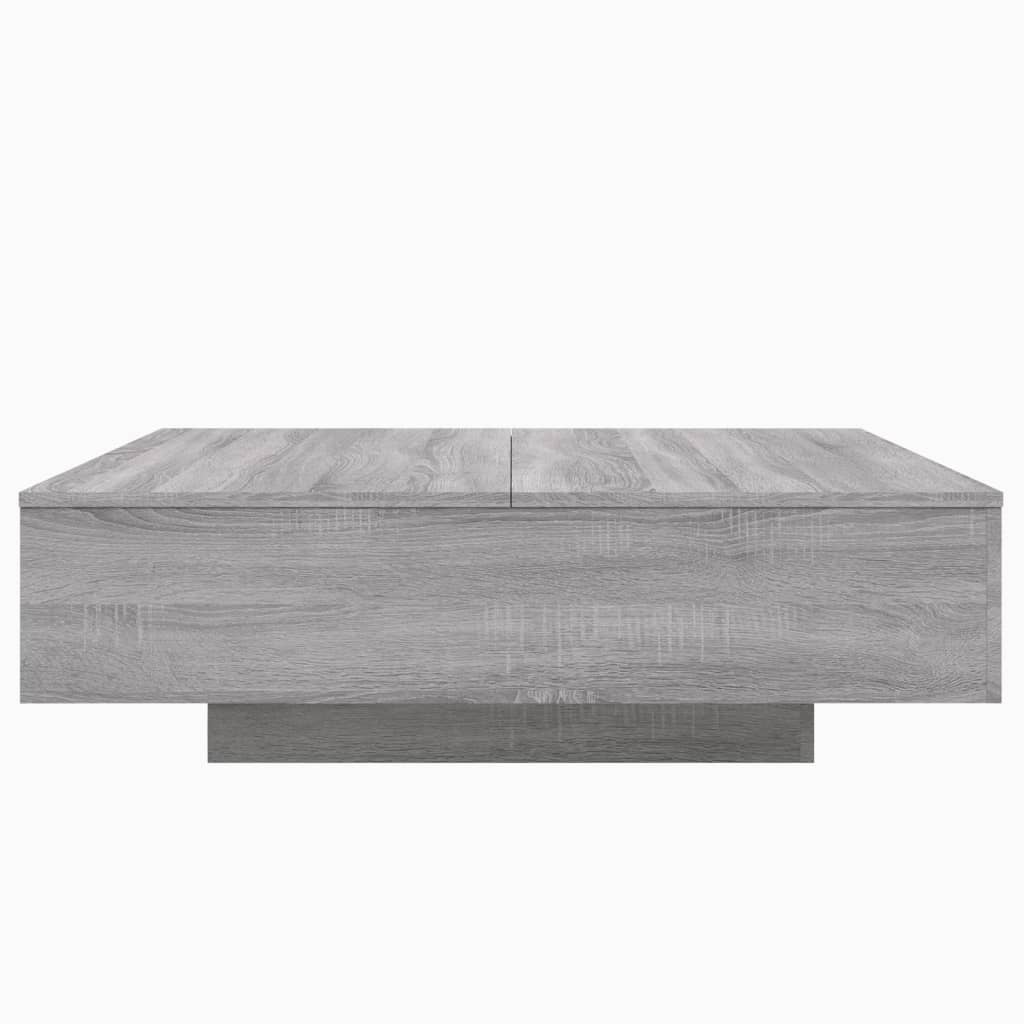 vidaXL Stolik kawowy z oświetleniem LED, szary dąb sonoma, 100x100x31 cm