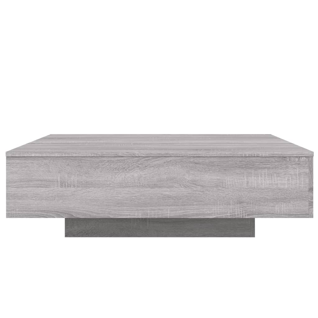 vidaXL Stolik kawowy z oświetleniem LED, szary dąb sonoma, 100x100x31 cm