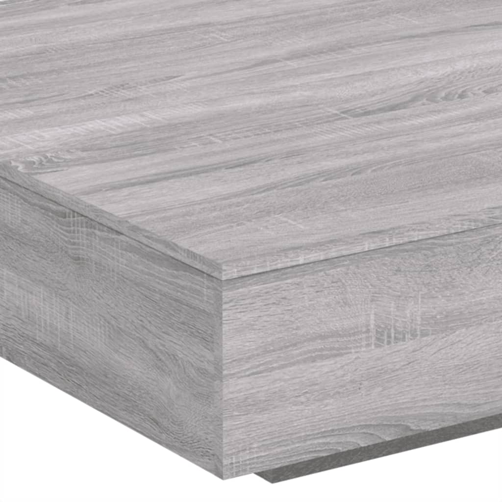 vidaXL Stolik kawowy z oświetleniem LED, szary dąb sonoma, 100x100x31 cm