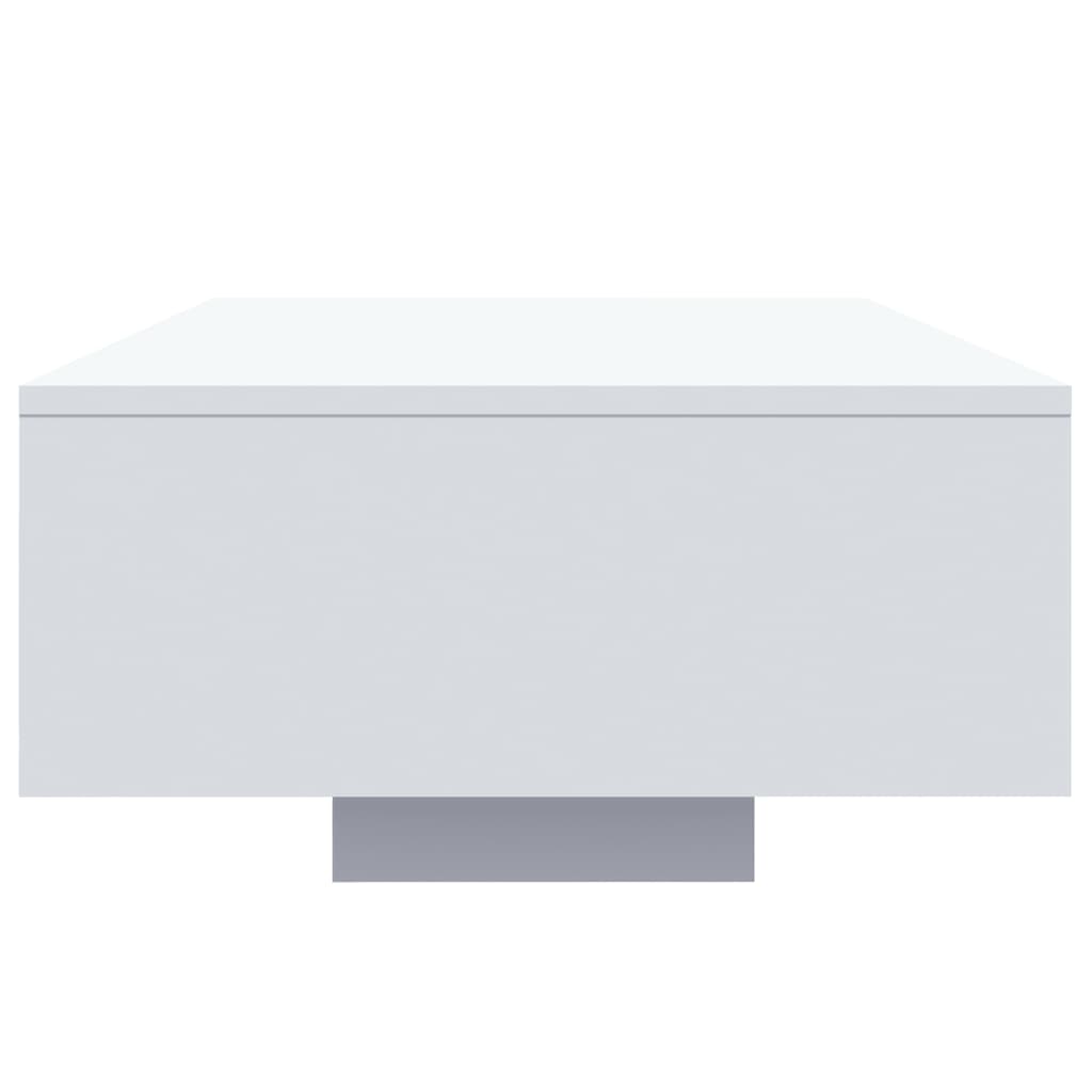 vidaXL Stolik kawowy z oświetleniem LED, biały, 85x55x31 cm