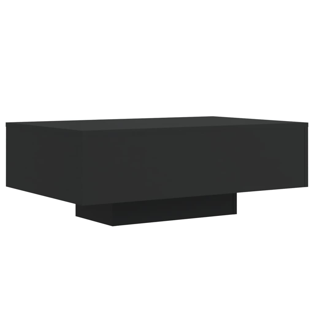 vidaXL Stolik kawowy z oświetleniem LED, czarny, 85x55x31 cm