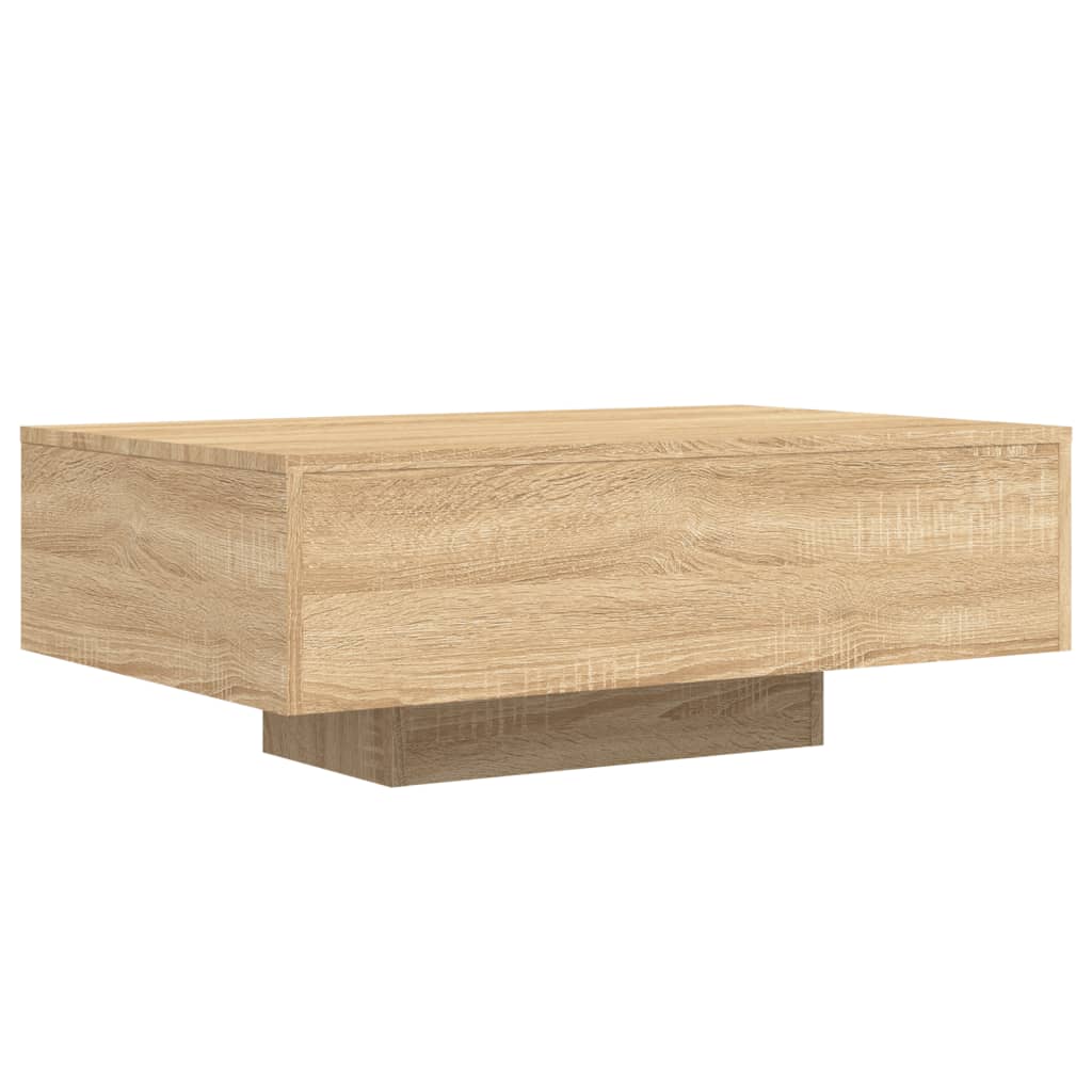 vidaXL Stolik kawowy z podświetleniem LED, dąb sonoma, 85x55x31 cm