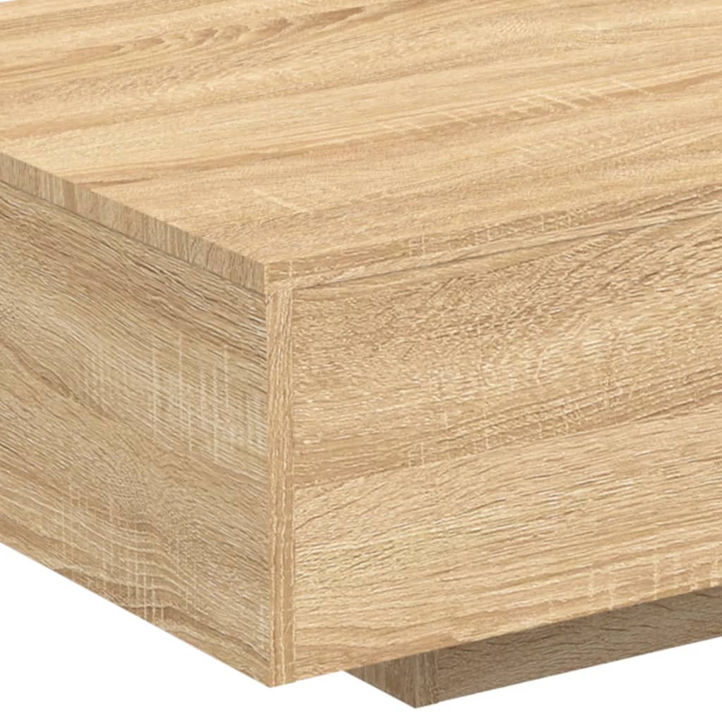 vidaXL Stolik kawowy z podświetleniem LED, dąb sonoma, 85x55x31 cm