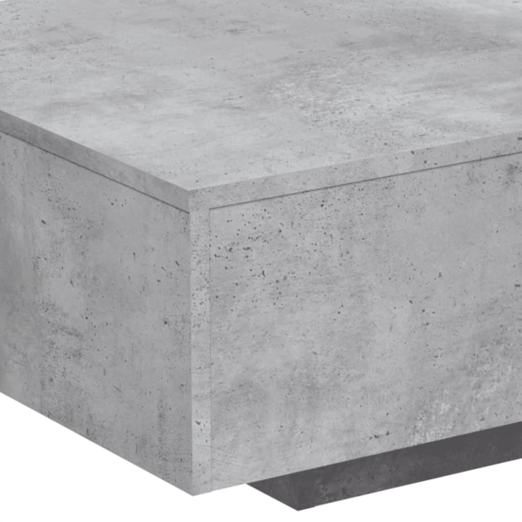 vidaXL Stolik kawowy z podświetleniem LED, szarość betonu, 85x55x31 cm
