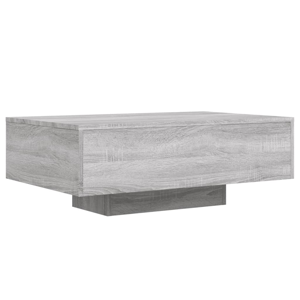 vidaXL Stolik kawowy z LED, szary dąb sonoma, 85x55x31 cm
