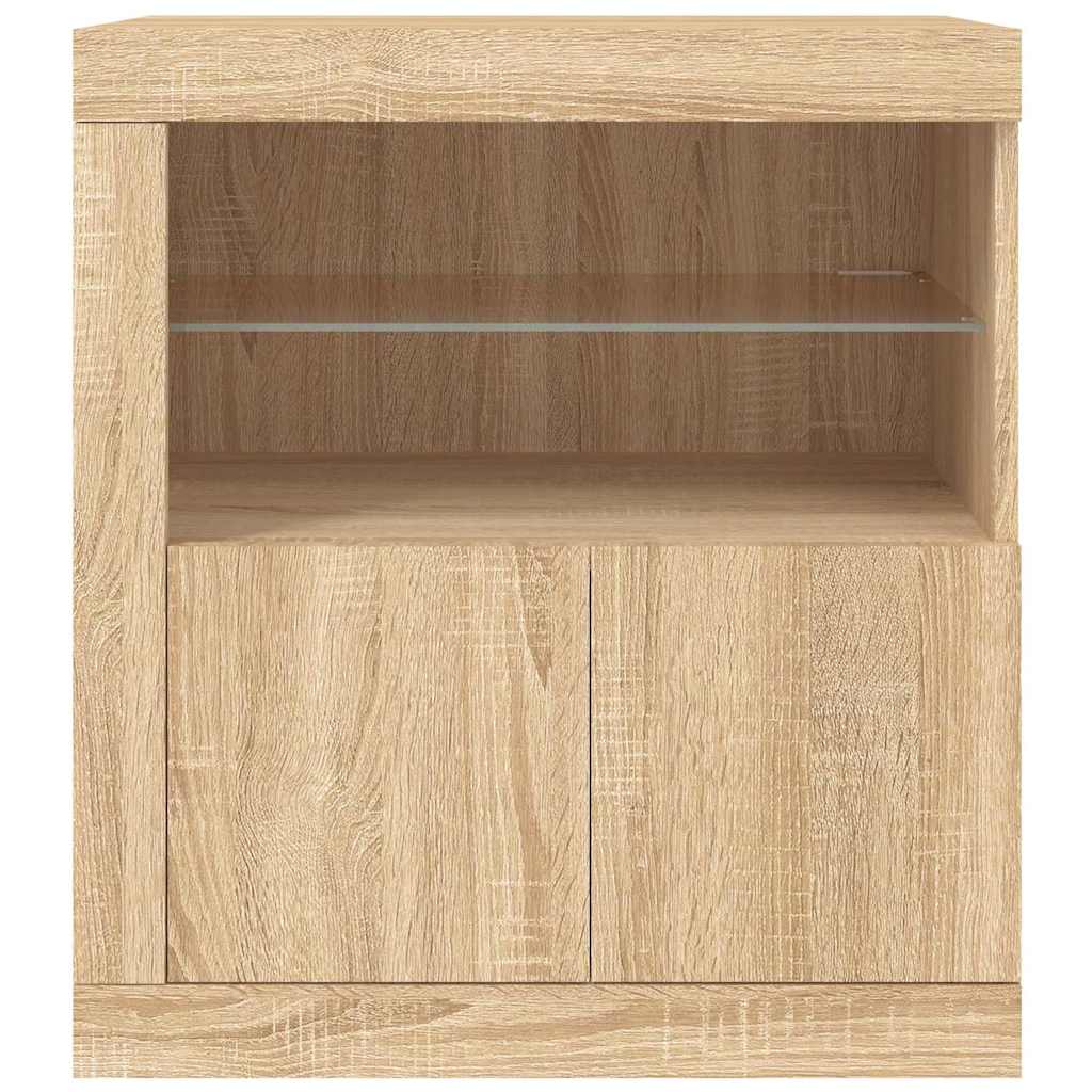 vidaXL Szafka z oświetleniem LED, dąb sonoma, 60,5x37x67 cm