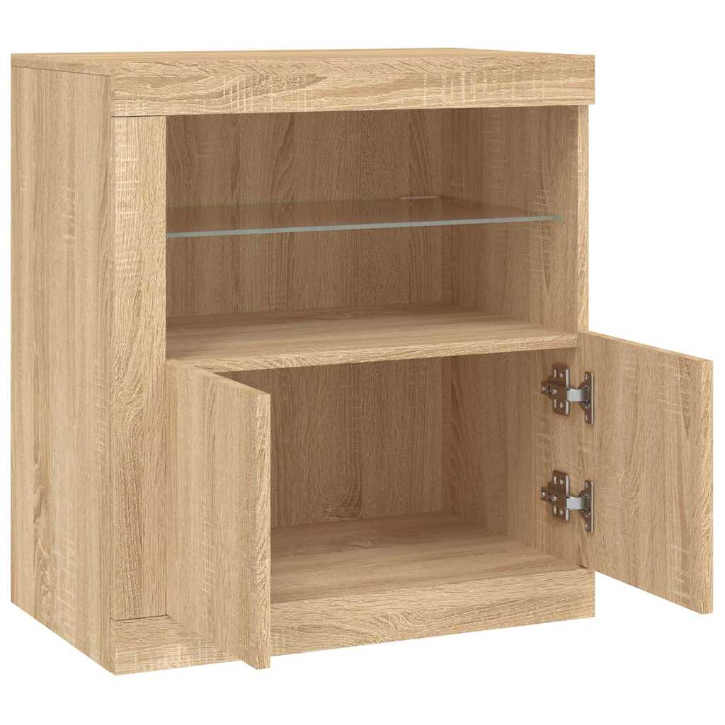 vidaXL Szafka z oświetleniem LED, dąb sonoma, 60,5x37x67 cm