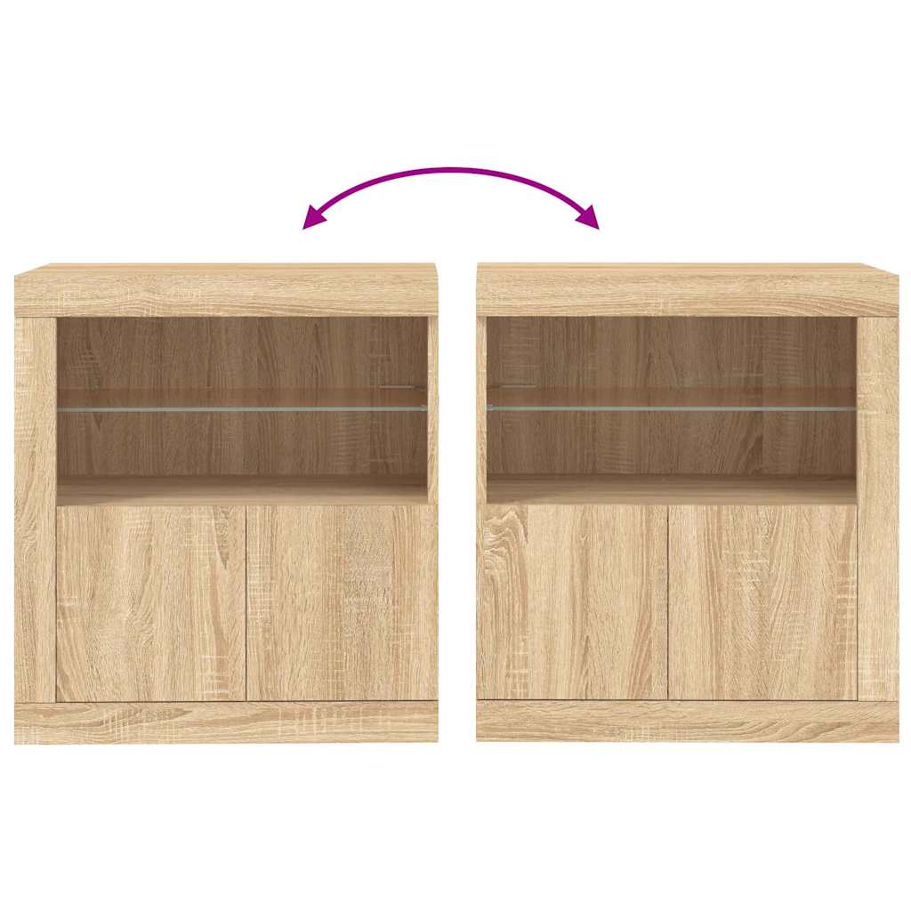 vidaXL Szafka z oświetleniem LED, dąb sonoma, 60,5x37x67 cm