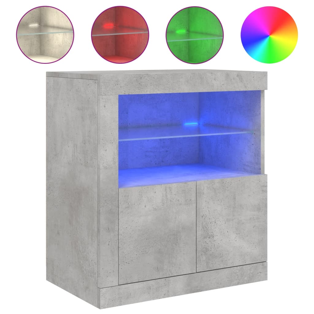 vidaXL Szafka z oświetleniem LED, szarość betonu, 60,5x37x67 cm