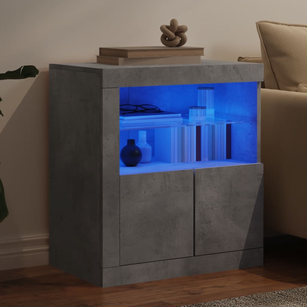 vidaXL Szafka z oświetleniem LED, szarość betonu, 60,5x37x67 cm