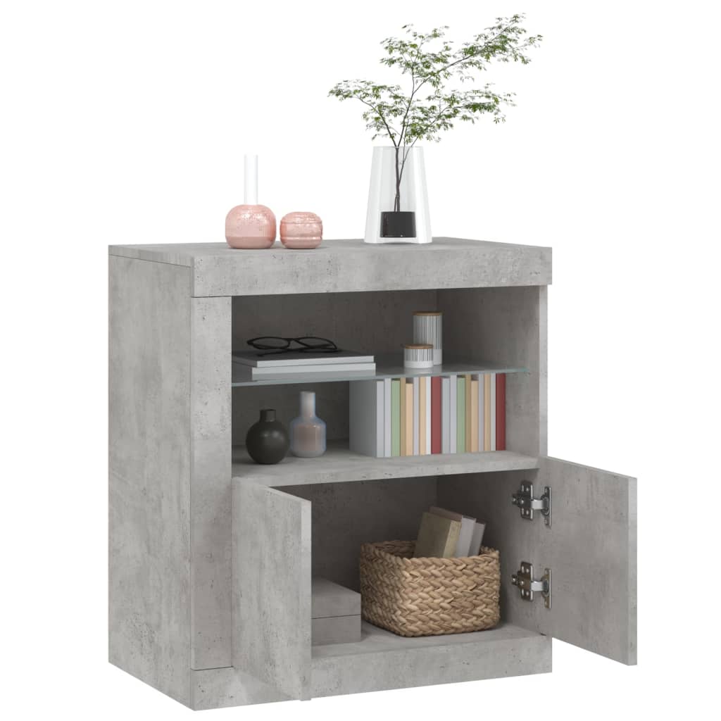 vidaXL Szafka z oświetleniem LED, szarość betonu, 60,5x37x67 cm