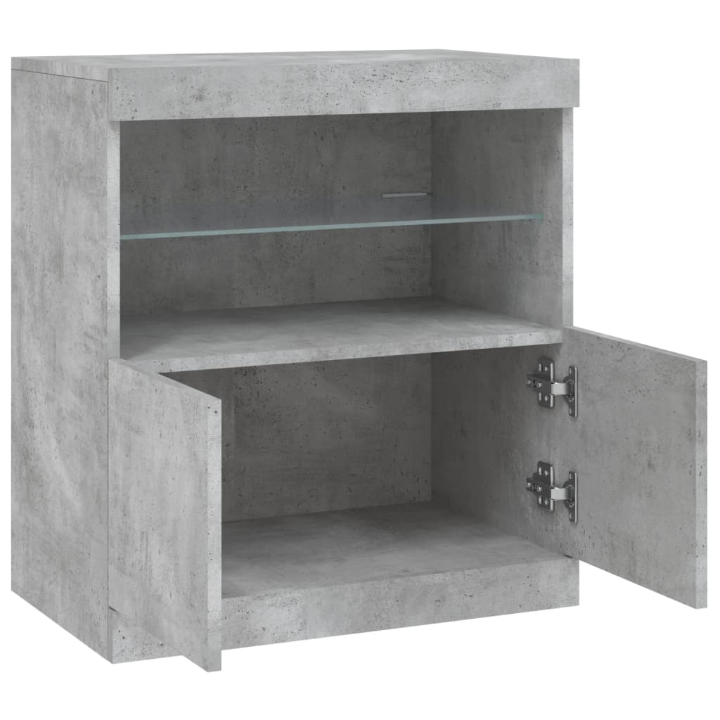 vidaXL Szafka z oświetleniem LED, szarość betonu, 60,5x37x67 cm