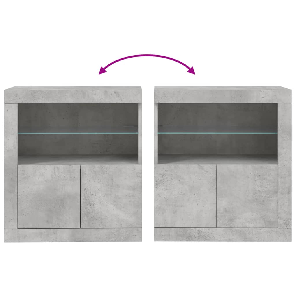 vidaXL Szafka z oświetleniem LED, szarość betonu, 60,5x37x67 cm