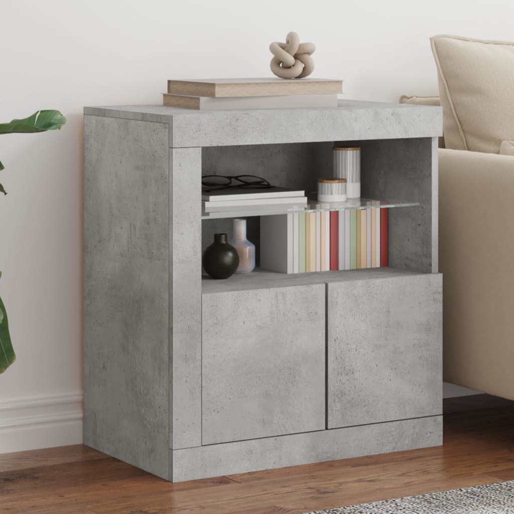 vidaXL Szafka z oświetleniem LED, szarość betonu, 60,5x37x67 cm