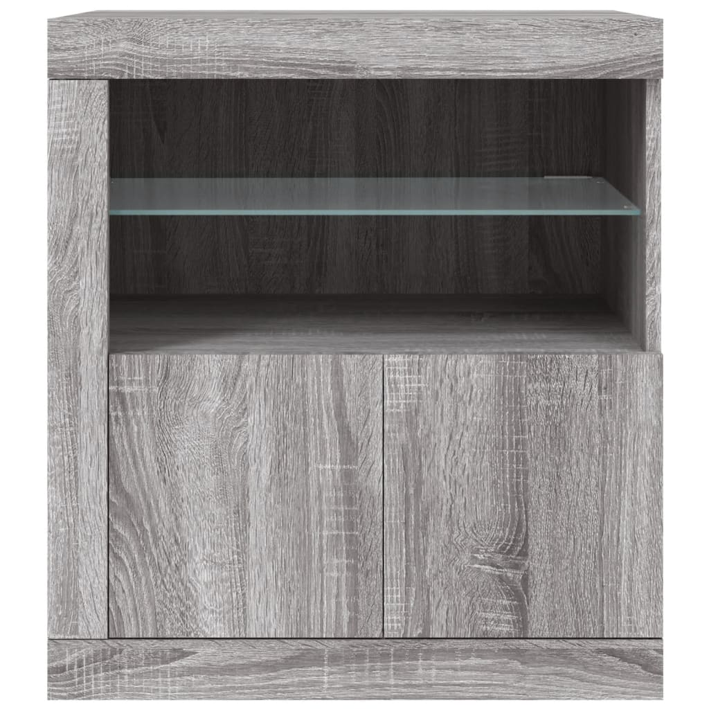 vidaXL Szafka z oświetleniem LED, szary dąb sonoma, 60,5x37x67 cm