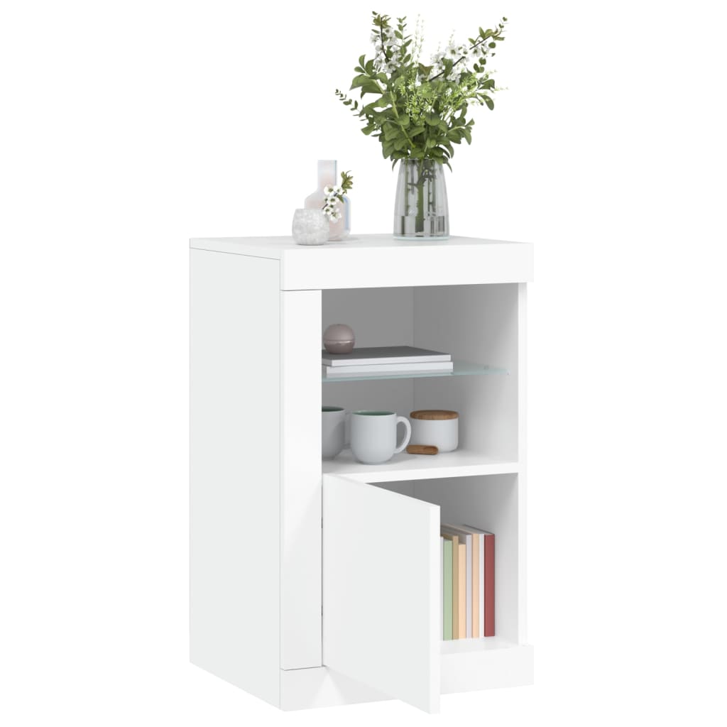 vidaXL Szafki z LED, 2 szt., białe, materiał drewnopochodny