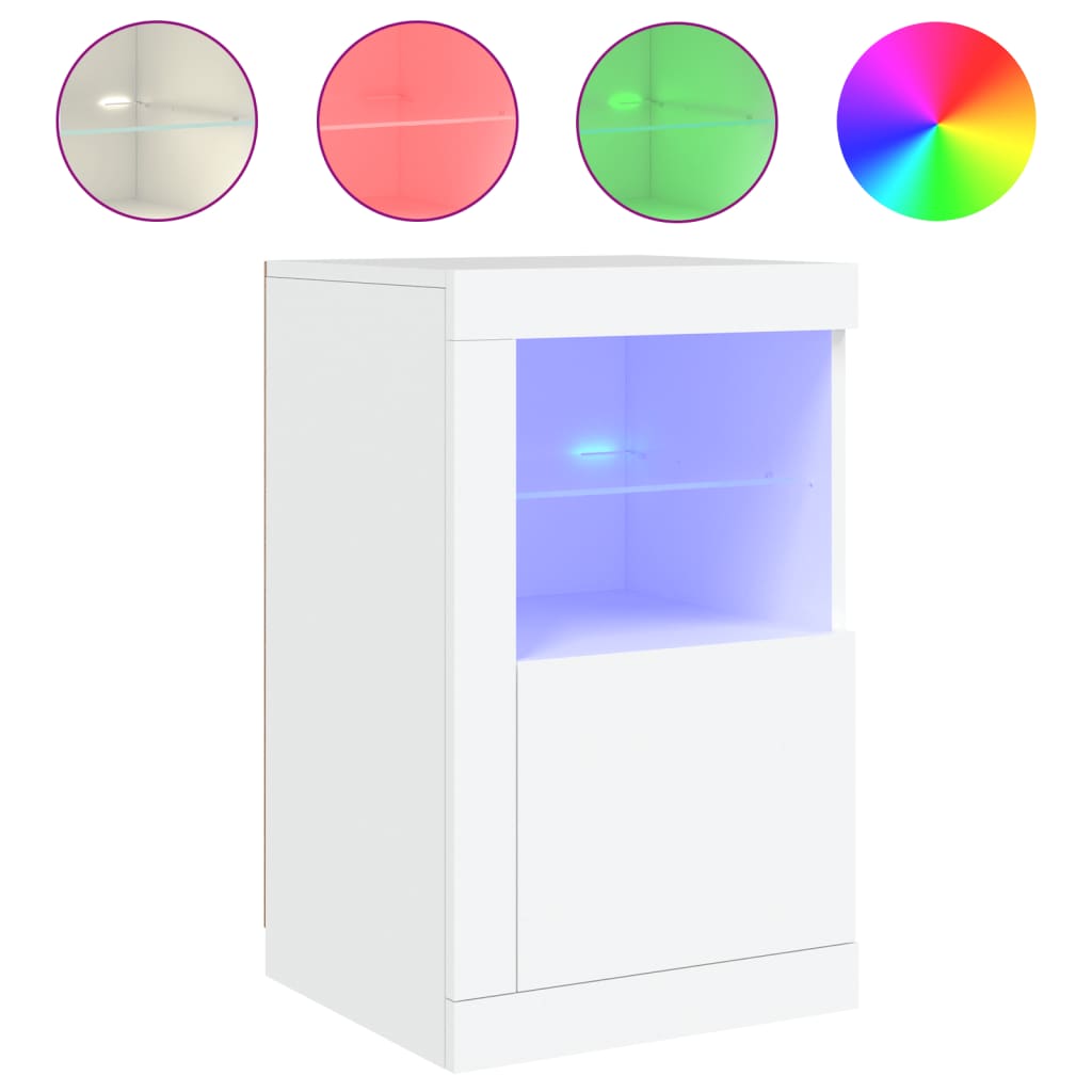 vidaXL Szafki z LED, 2 szt., białe, materiał drewnopochodny