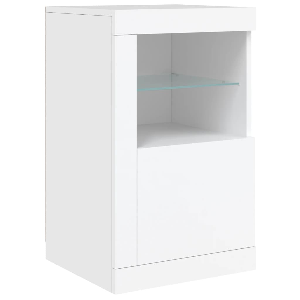 vidaXL Szafki z LED, 2 szt., białe, materiał drewnopochodny