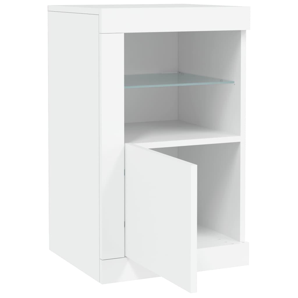 vidaXL Szafki z LED, 2 szt., białe, materiał drewnopochodny