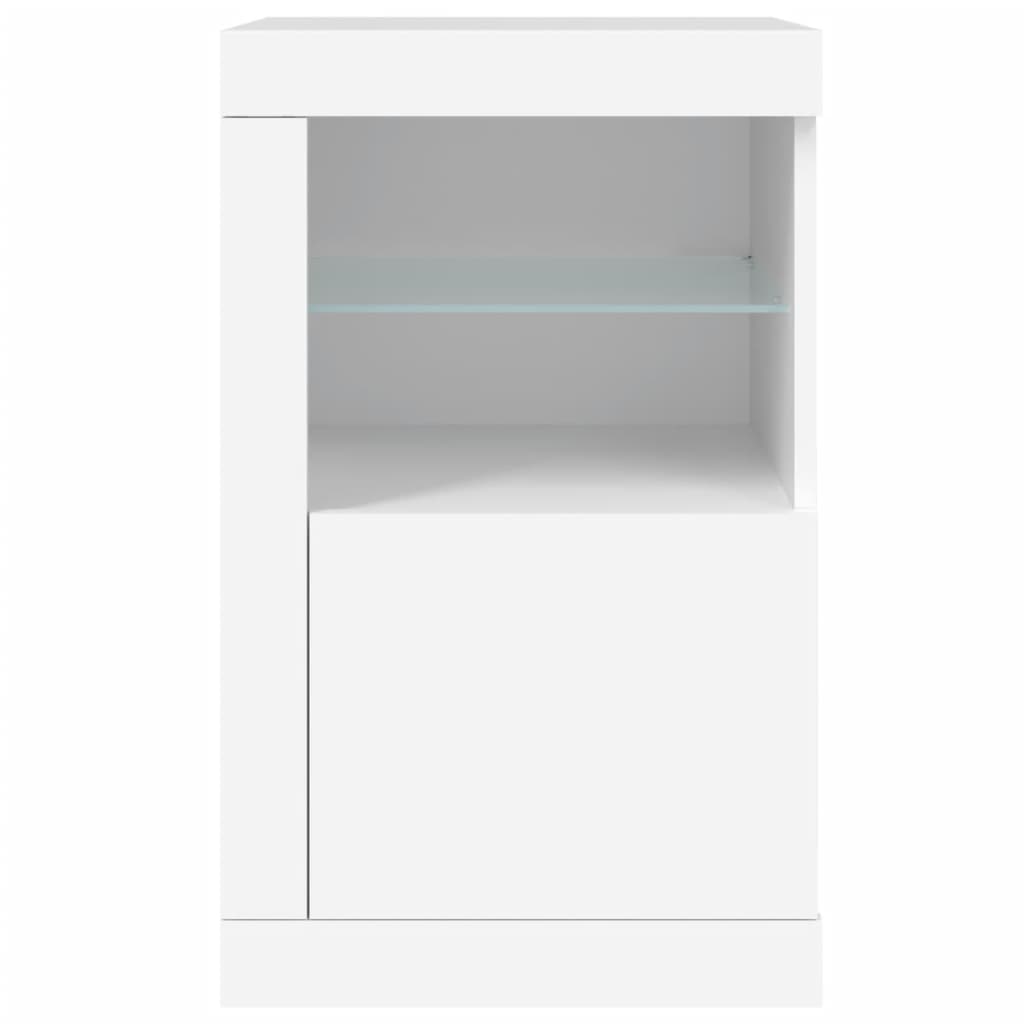 vidaXL Szafki z LED, 2 szt., białe, materiał drewnopochodny