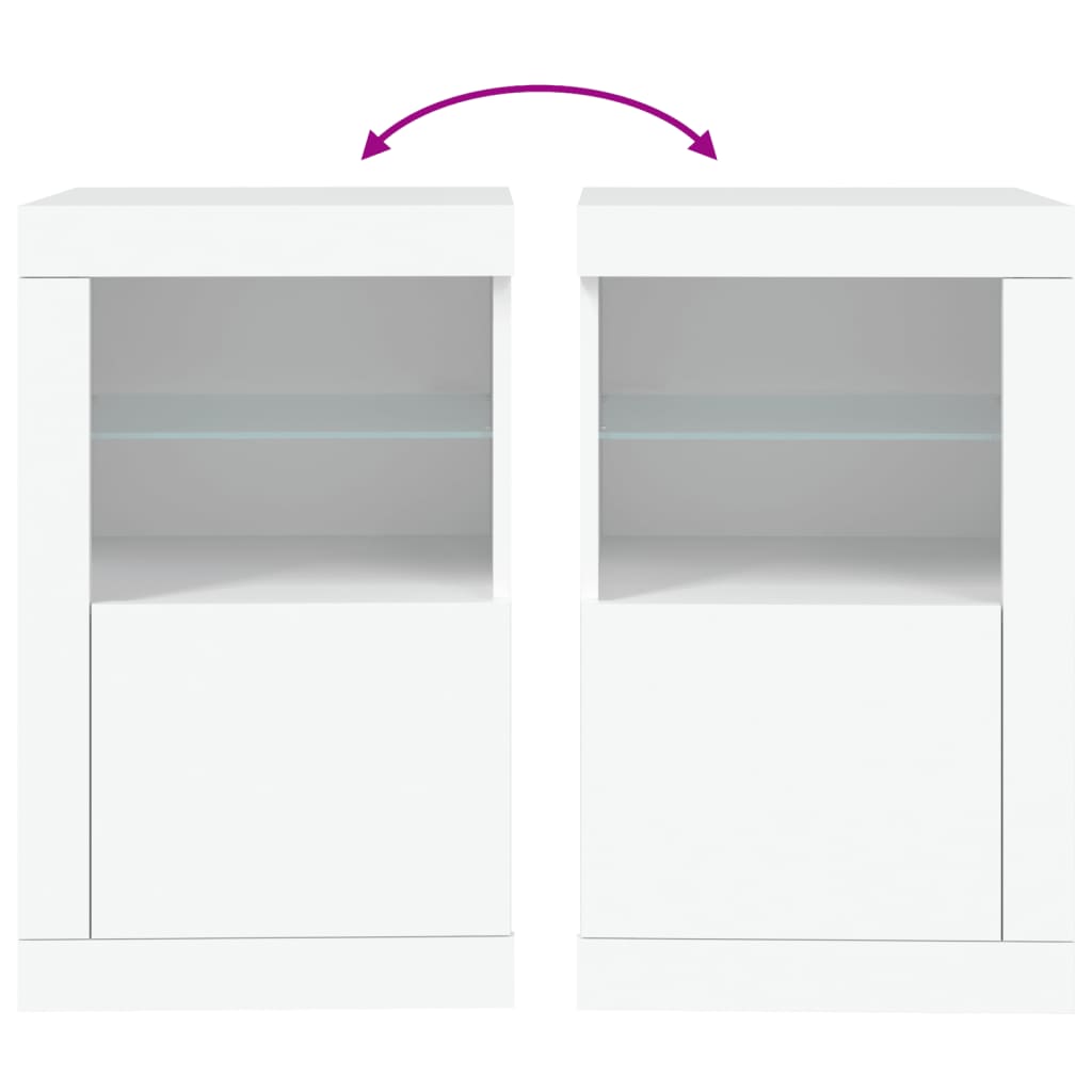 vidaXL Szafki z LED, 2 szt., białe, materiał drewnopochodny