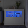 vidaXL Szafki z LED, 2 szt., białe, materiał drewnopochodny