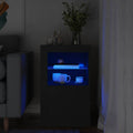 vidaXL Szafka boczna z LED, czarna, materiał drewnopochodny
