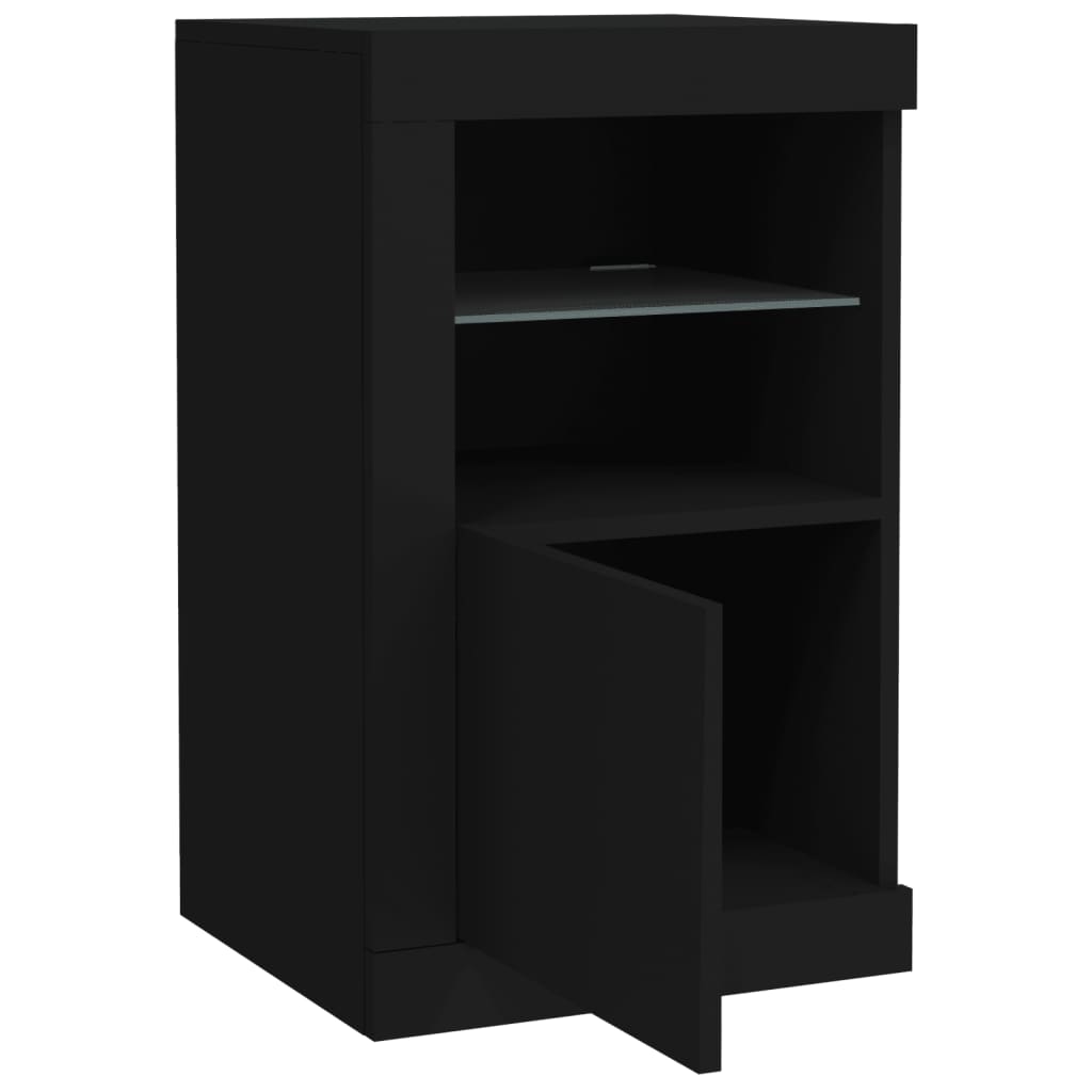 vidaXL Szafki z LED, 2 szt., czarne, materiał drewnopochodny