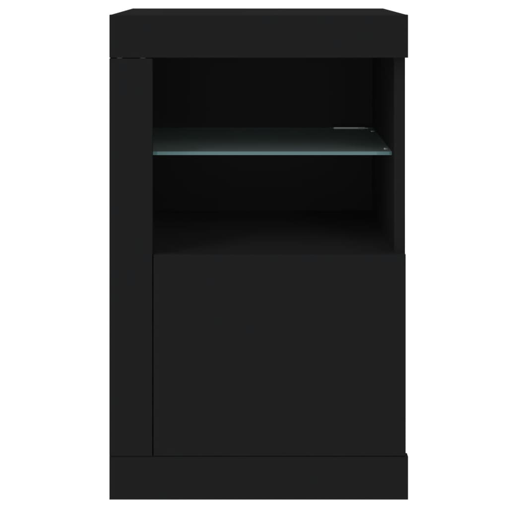 vidaXL Szafki z LED, 2 szt., czarne, materiał drewnopochodny